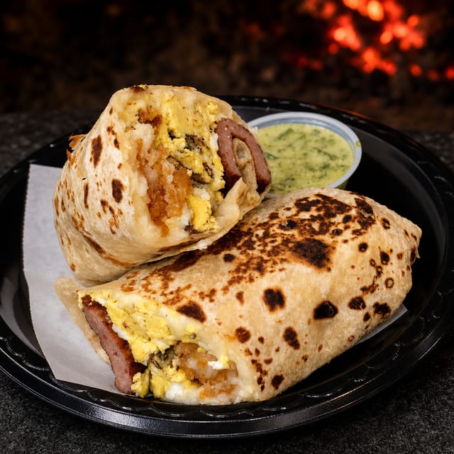 Sausage Breakfast Burrito.