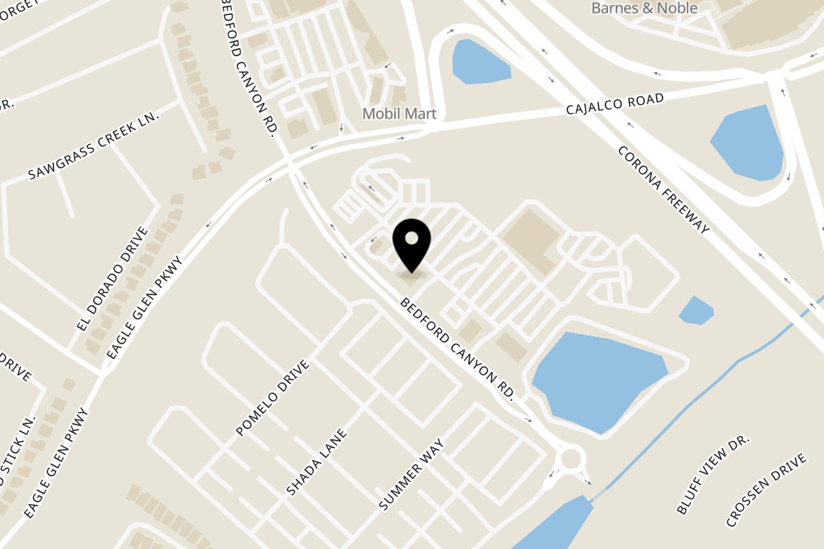 Map showing the location of Pablito's Tacos on 3935 Bedford Canyon Rd in Corona